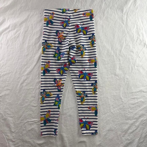 Boden Girls White Striped Butterfly Leggings Sz 7-8Y - Picture 2 of 5